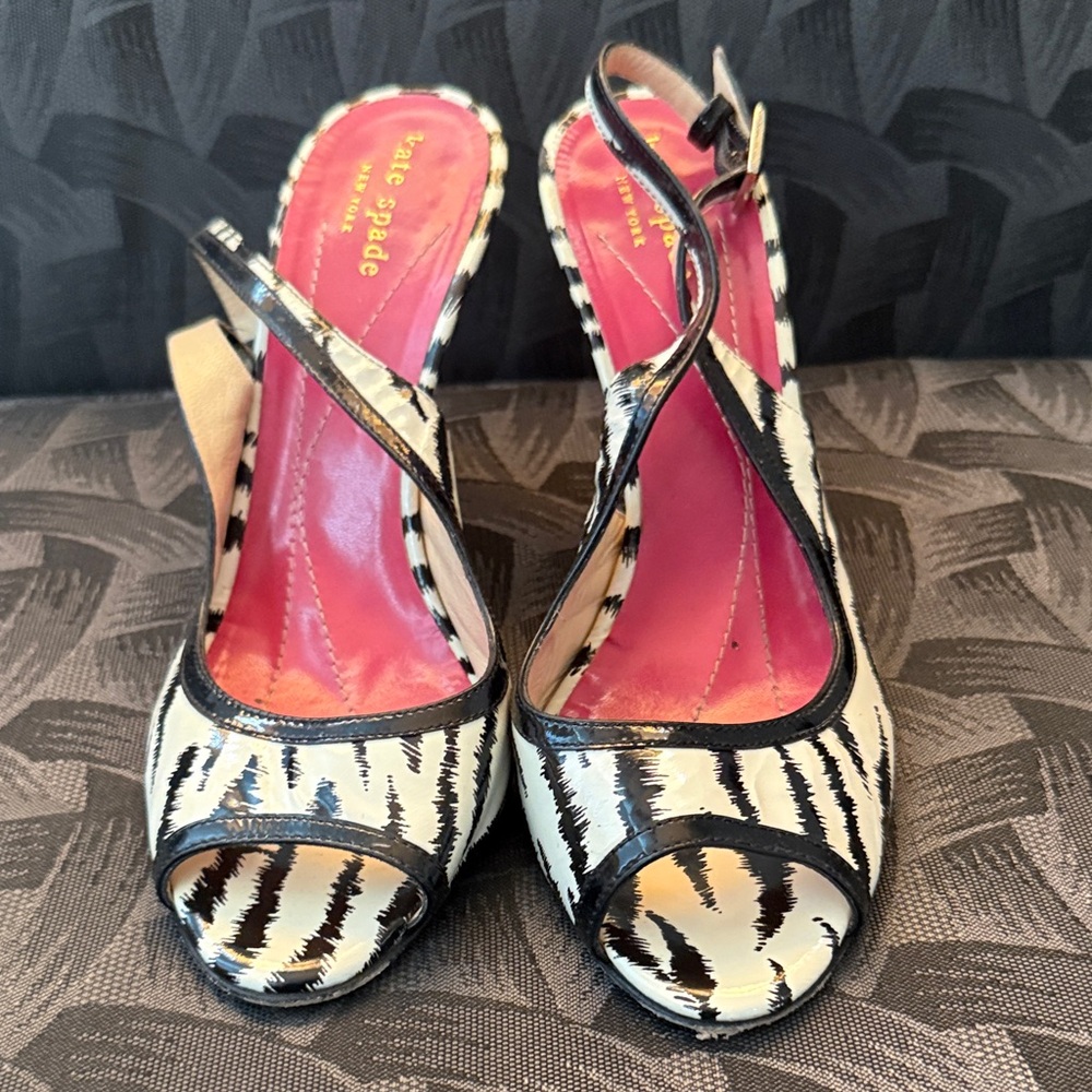 VTG Kate Spade sexy sling back pumps made in Italy 7.5B